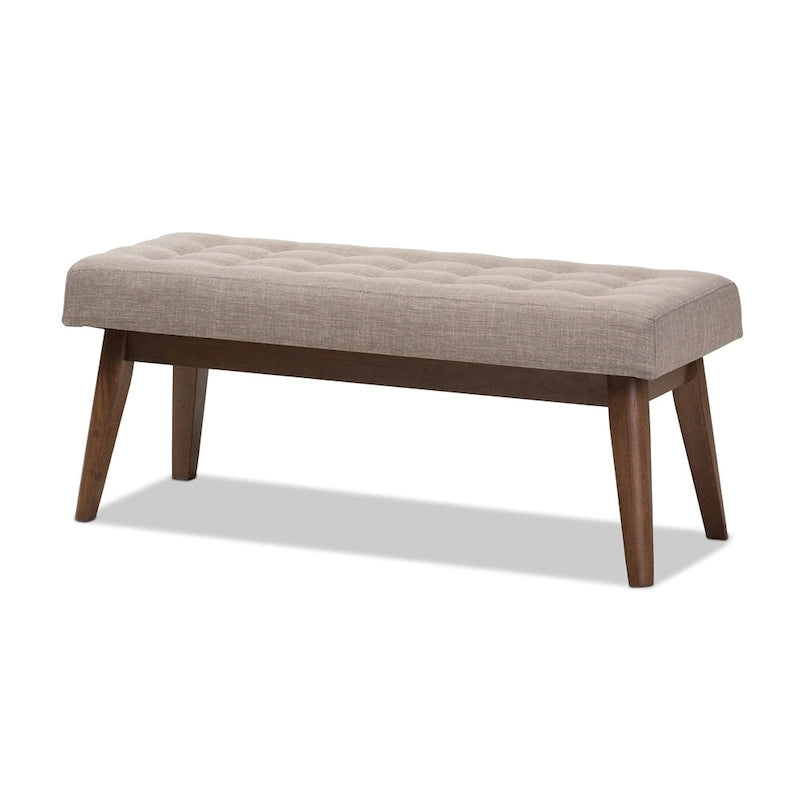 Panca trapuntata con bottoni Mid-Century di Baxton Studio