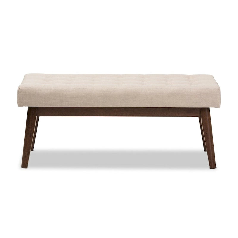 Panca trapuntata con bottoni Mid-Century di Baxton Studio