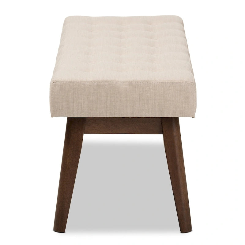 Panca trapuntata con bottoni Mid-Century di Baxton Studio