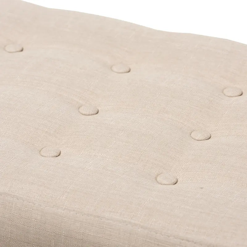 Panca trapuntata con bottoni Mid-Century di Baxton Studio