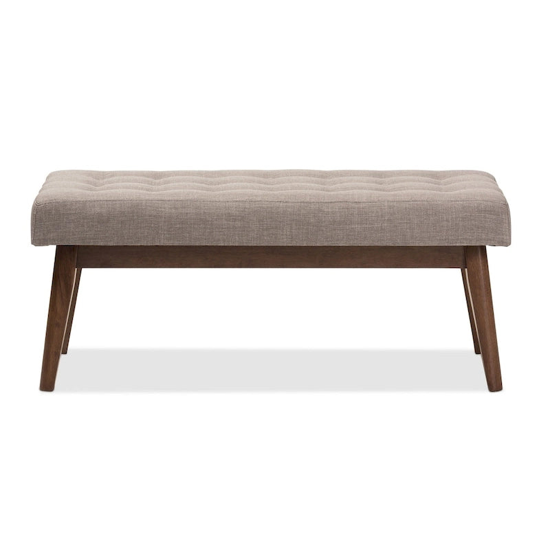 Panca trapuntata con bottoni Mid-Century di Baxton Studio