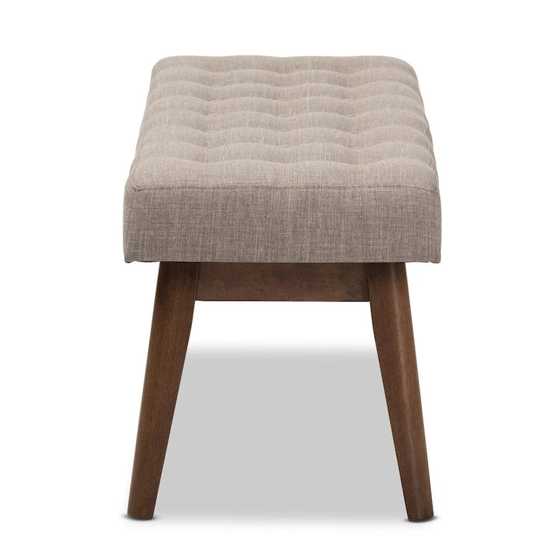 Panca trapuntata con bottoni Mid-Century di Baxton Studio