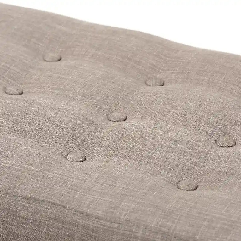 Panca trapuntata con bottoni Mid-Century di Baxton Studio