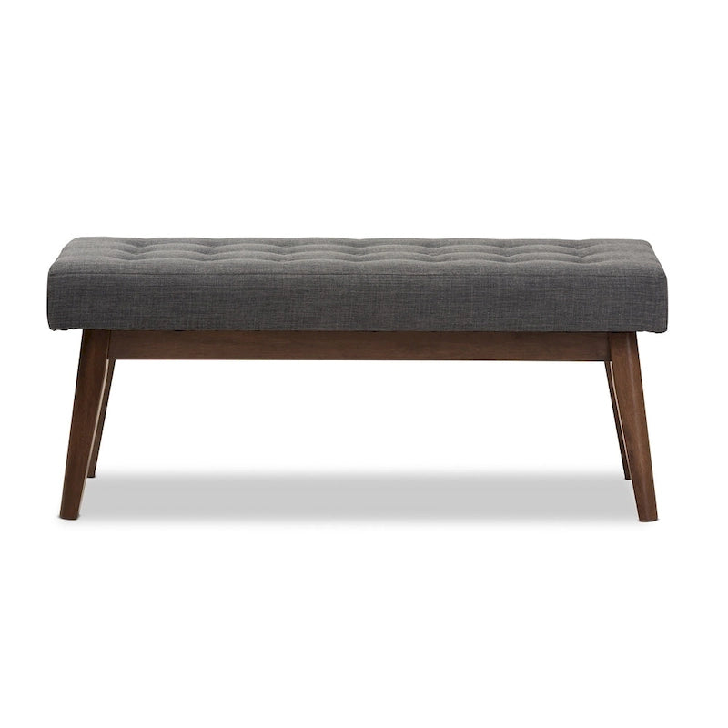 Panca trapuntata con bottoni Mid-Century di Baxton Studio