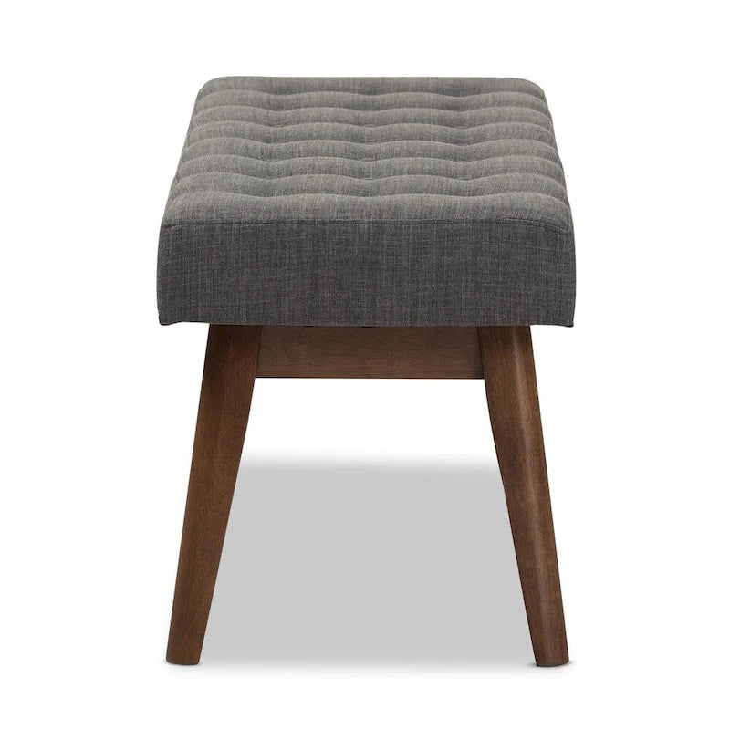 Panca trapuntata con bottoni Mid-Century di Baxton Studio