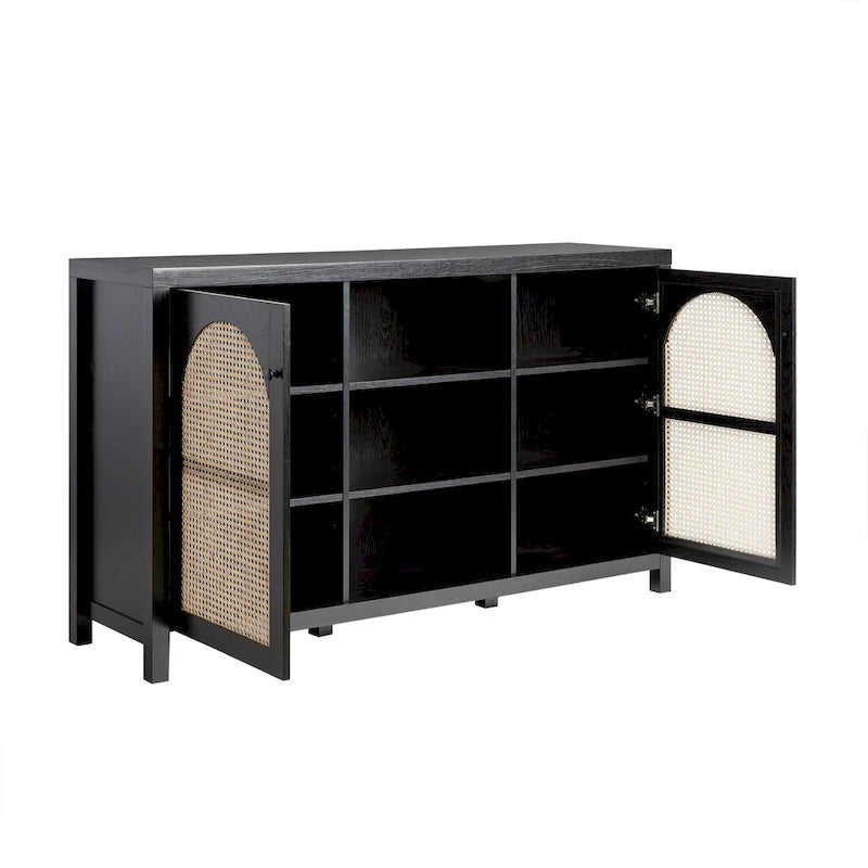Middlebrook Designs Credenza a 2 ante da 58 pollici con pannelli in rattan ad arco