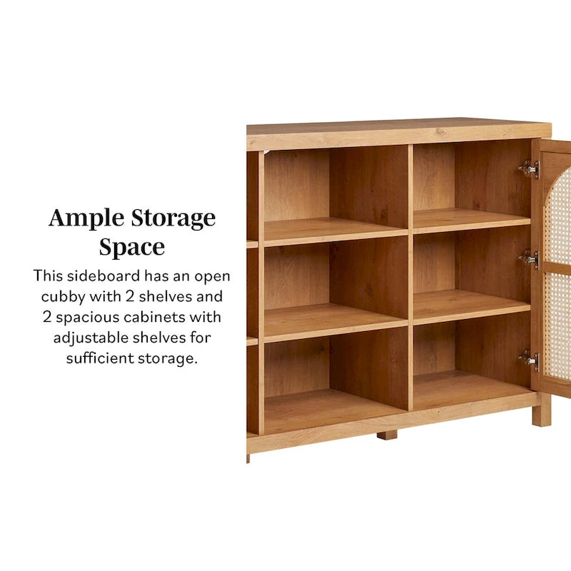 Middlebrook Designs Credenza a 2 ante da 58 pollici con pannelli in rattan ad arco