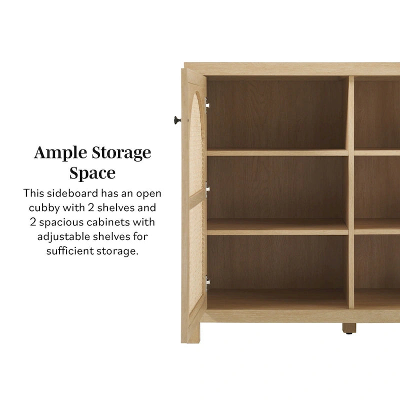 Middlebrook Designs Credenza a 2 ante da 58 pollici con pannelli in rattan ad arco