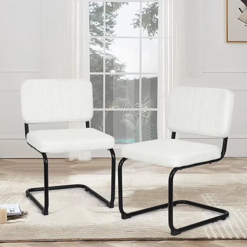 Lot de 2 chaises de salle à manger, chaises d'appoint rembourrées, confortables et robustes