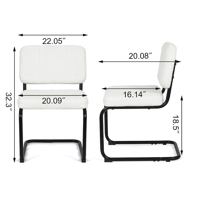 Sedie da Pranzo Set da 2, Sedie Laterali Imbottite Comode e Robuste
