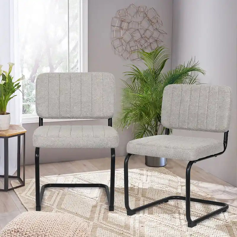 Sedie da Pranzo Set da 2, Sedie Laterali Imbottite Comode e Robuste