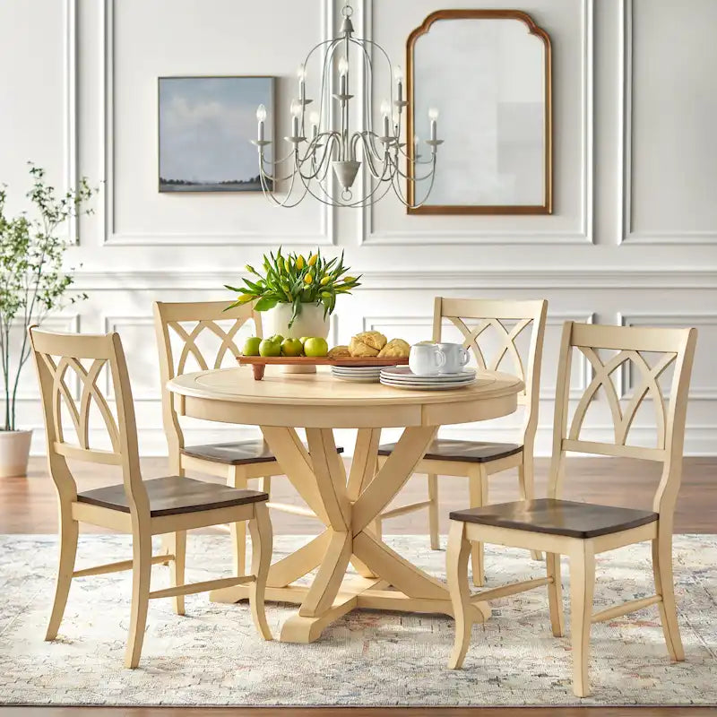 Set da pranzo Lifestorey Montauk in legno massello, 5 pezzi