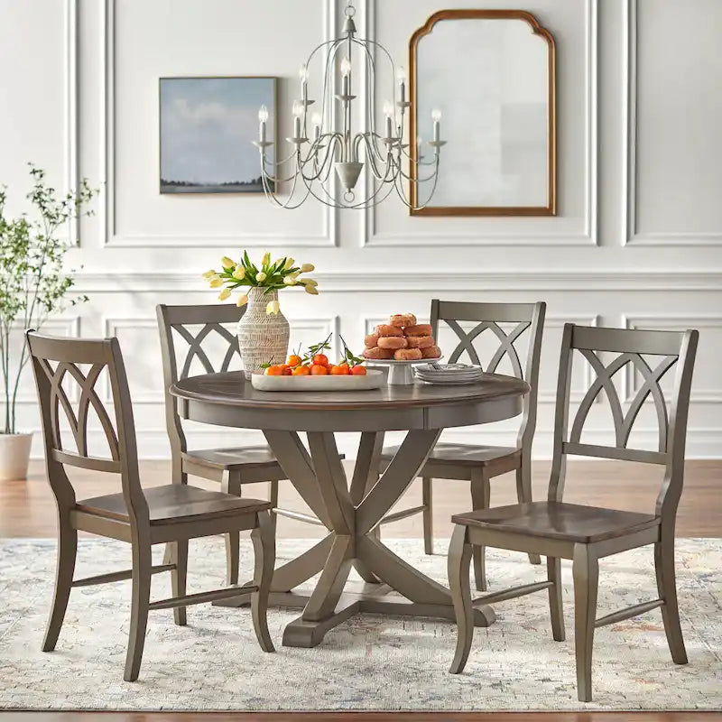Set da pranzo Lifestorey Montauk in legno massello, 5 pezzi