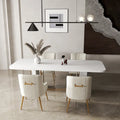 SEYNAR Sedia da Pranzo o da Toilette in Velluto Piega Bouclé Moderno Glam, Set da 4, con Maniglia Posteriore