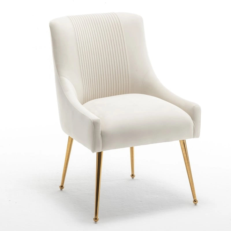 SEYNAR Sedia da Pranzo o da Toilette in Velluto Piega Bouclé Moderno Glam, Set da 4, con Maniglia Posteriore