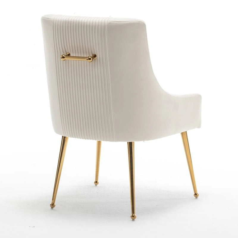 SEYNAR Sedia da Pranzo o da Toilette in Velluto Piega Bouclé Moderno Glam, Set da 4, con Maniglia Posteriore