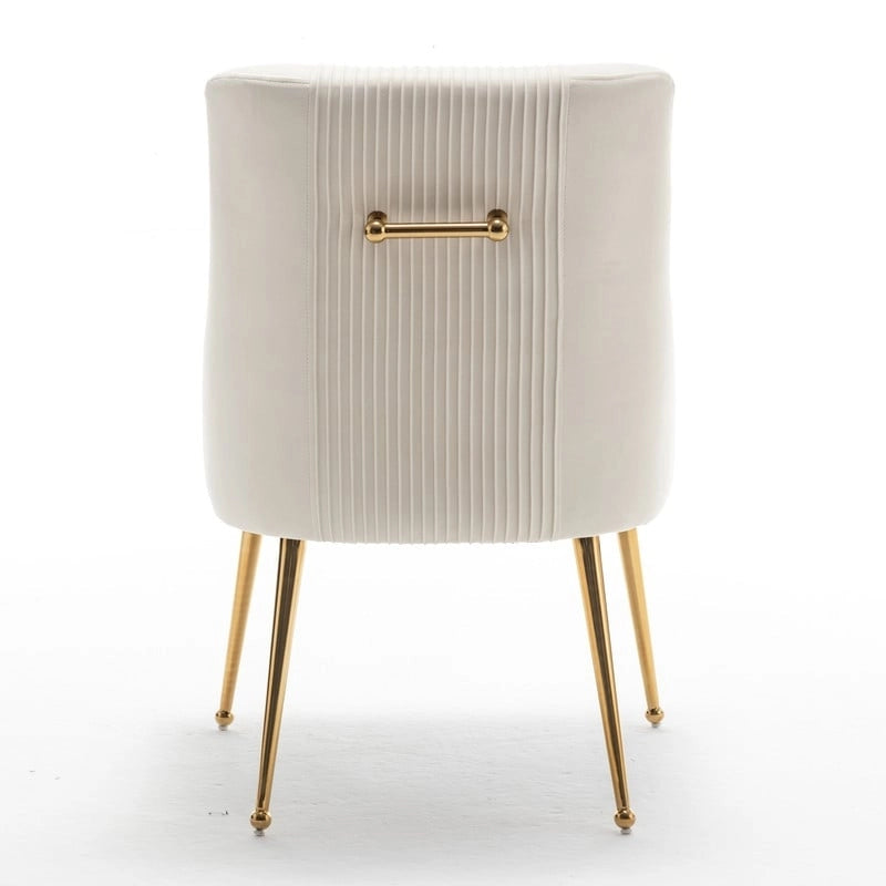 SEYNAR Sedia da Pranzo o da Toilette in Velluto Piega Bouclé Moderno Glam, Set da 4, con Maniglia Posteriore