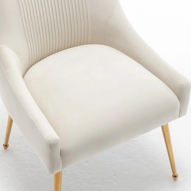SEYNAR Sedia da Pranzo o da Toilette in Velluto Piega Bouclé Moderno Glam, Set da 4, con Maniglia Posteriore