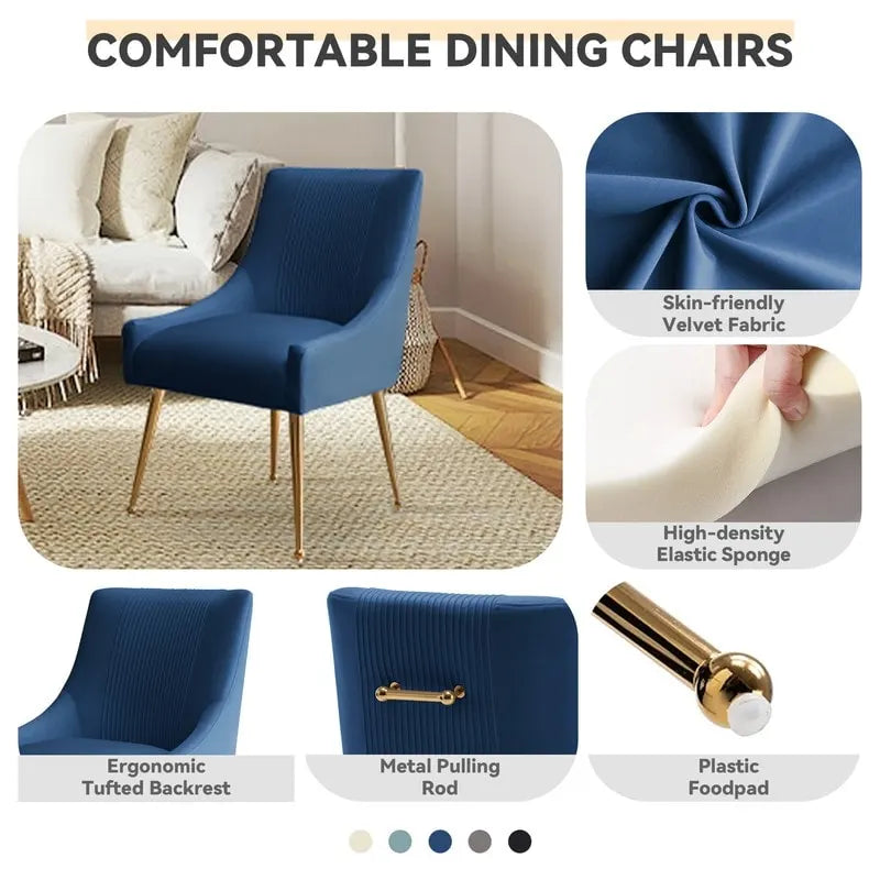 SEYNAR Sedia da Pranzo o da Toilette in Velluto Piega Bouclé Moderno Glam, Set da 4, con Maniglia Posteriore