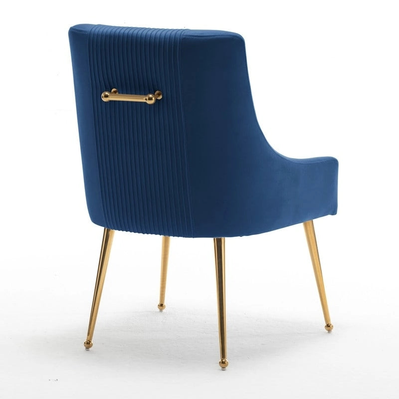 SEYNAR Sedia da Pranzo o da Toilette in Velluto Piega Bouclé Moderno Glam, Set da 4, con Maniglia Posteriore