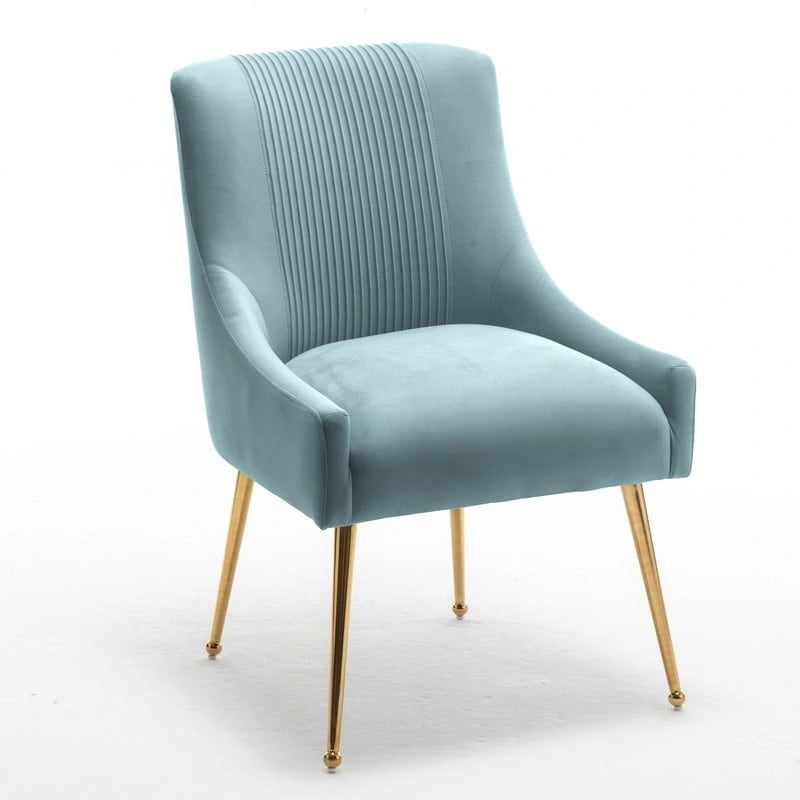 SEYNAR Sedia da Pranzo o da Toilette in Velluto Piega Bouclé Moderno Glam, Set da 4, con Maniglia Posteriore