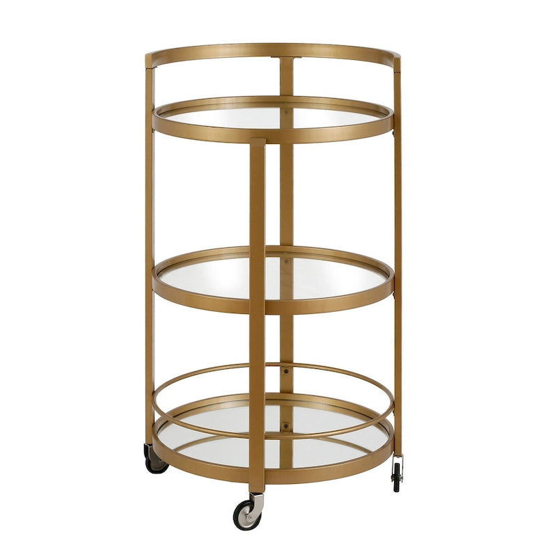 Carrello da bar a specchio Carmen Silver Orchid