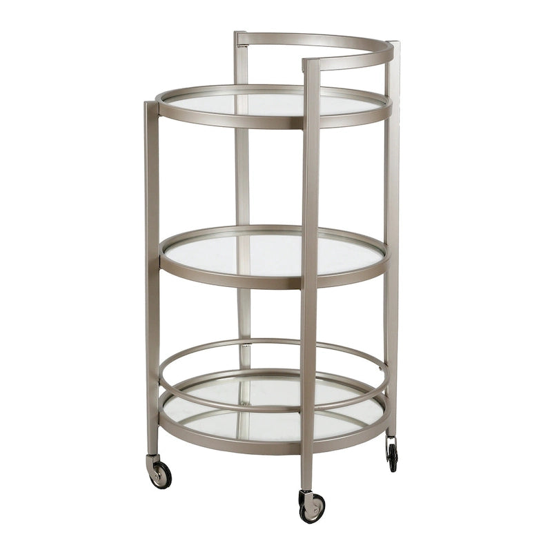 Carrello da bar a specchio Carmen Silver Orchid