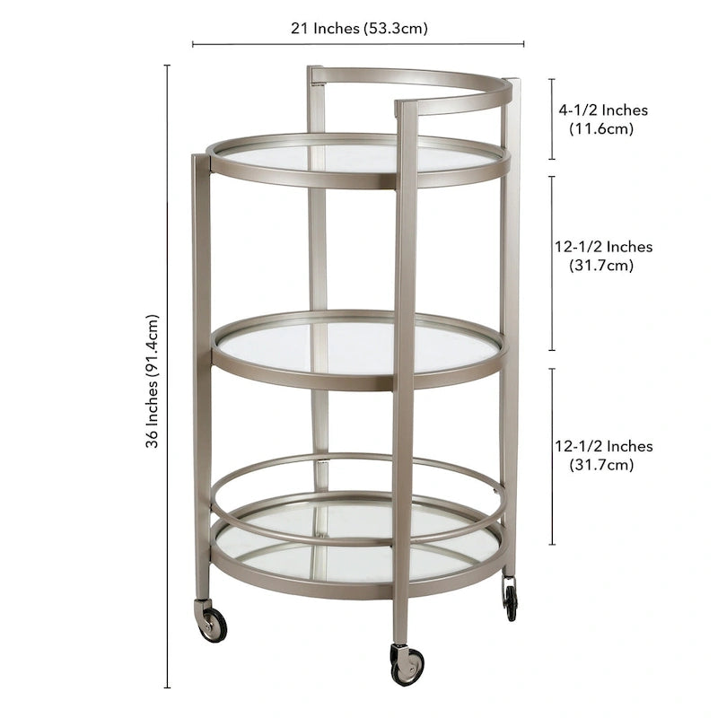 Carrello da bar a specchio Carmen Silver Orchid