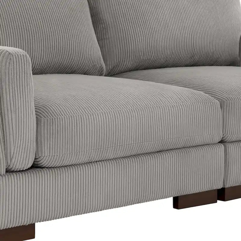 Divanetto in velluto a coste da 90 pollici con seduta profonda, stile moderno