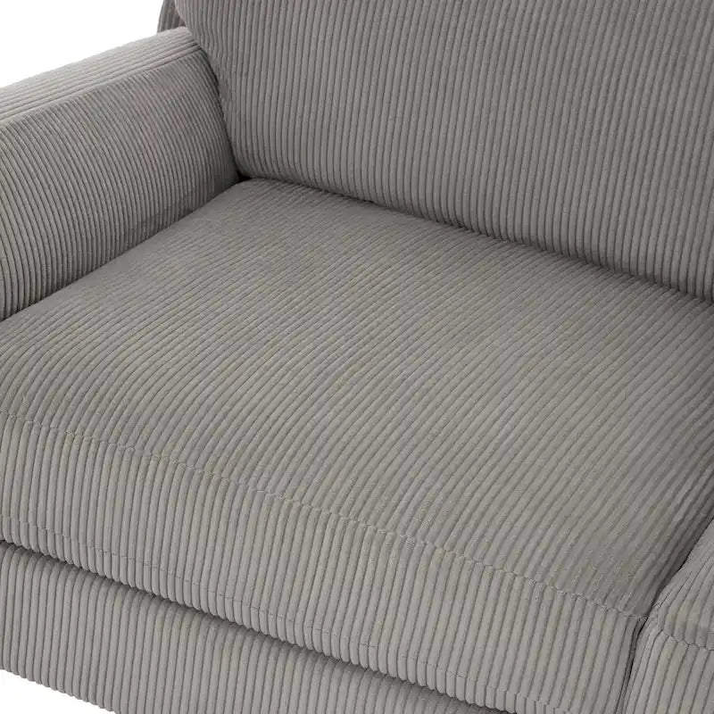 Divanetto in velluto a coste da 90 pollici con seduta profonda, stile moderno