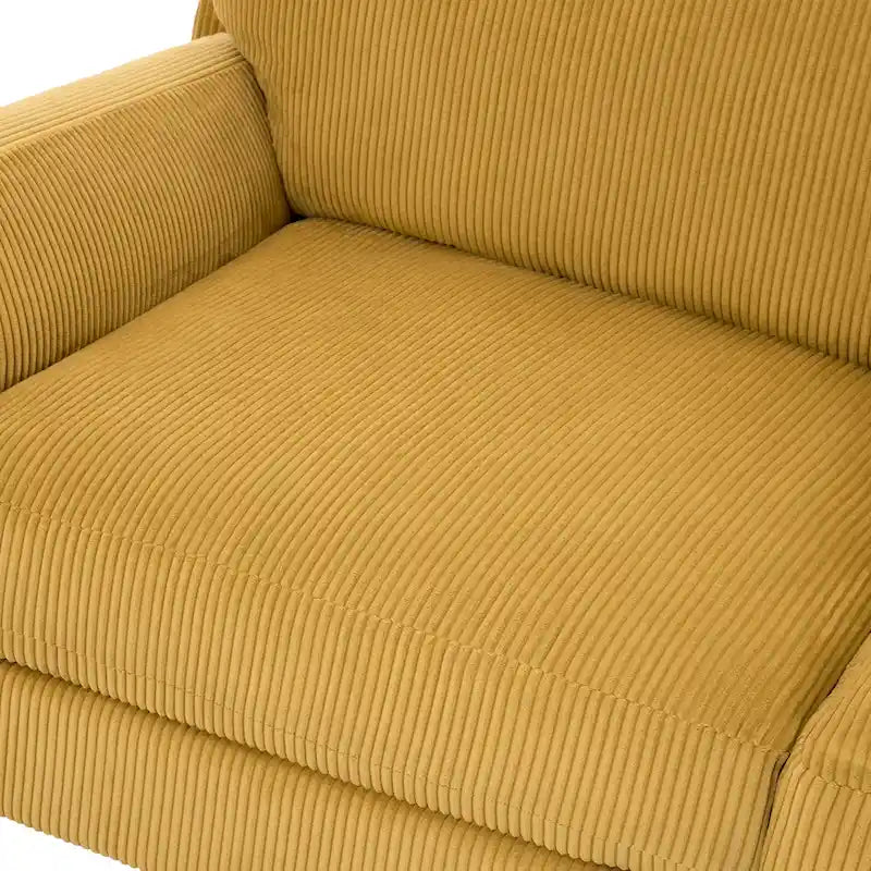 Divanetto in velluto a coste da 90 pollici con seduta profonda, stile moderno
