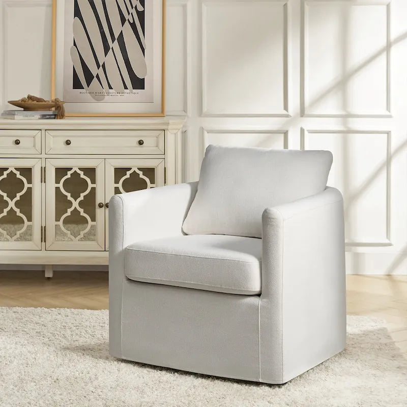 Poltrona girevole a 360 gradi Erkenbald Modern con fodera rimovibile di HULALA HOME