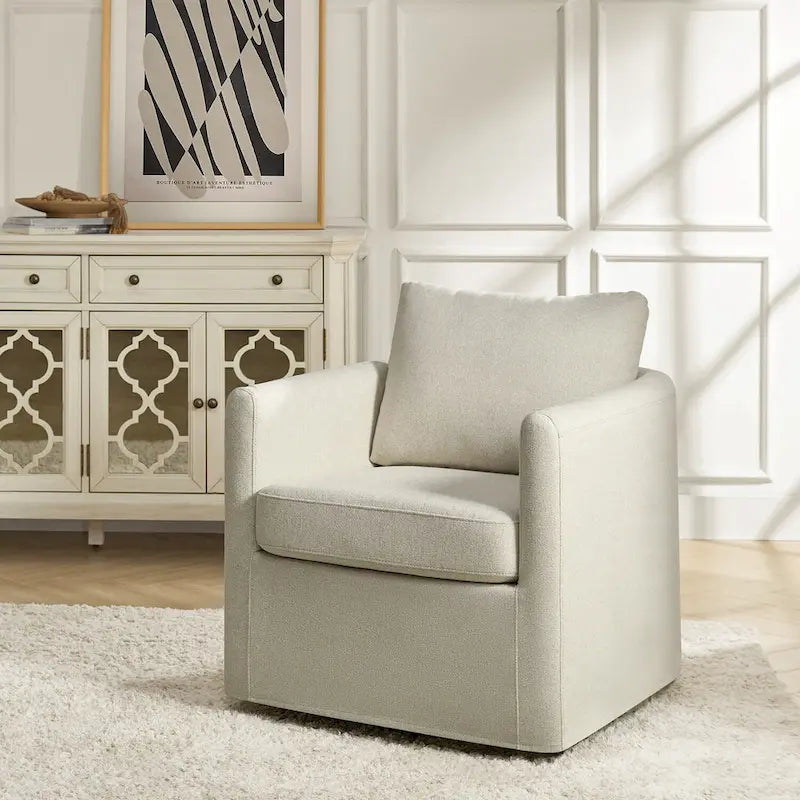 Poltrona girevole a 360 gradi Erkenbald Modern con fodera rimovibile di HULALA HOME