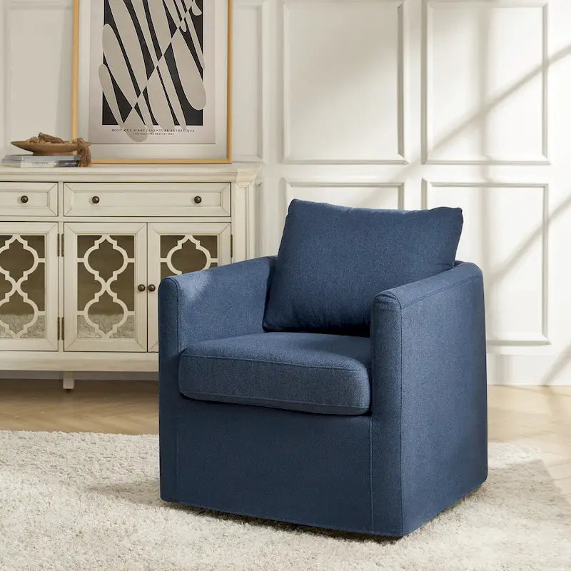 Poltrona girevole a 360 gradi Erkenbald Modern con fodera rimovibile di HULALA HOME