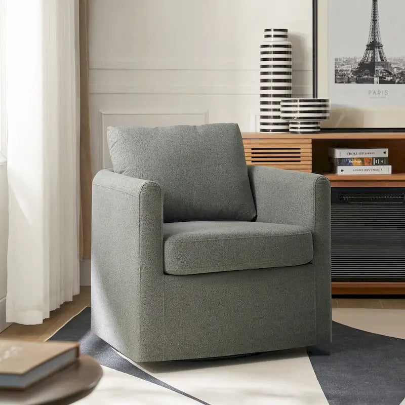 Poltrona girevole a 360 gradi Erkenbald Modern con fodera rimovibile di HULALA HOME
