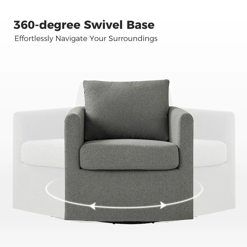 Poltrona girevole a 360 gradi Erkenbald Modern con fodera rimovibile di HULALA HOME