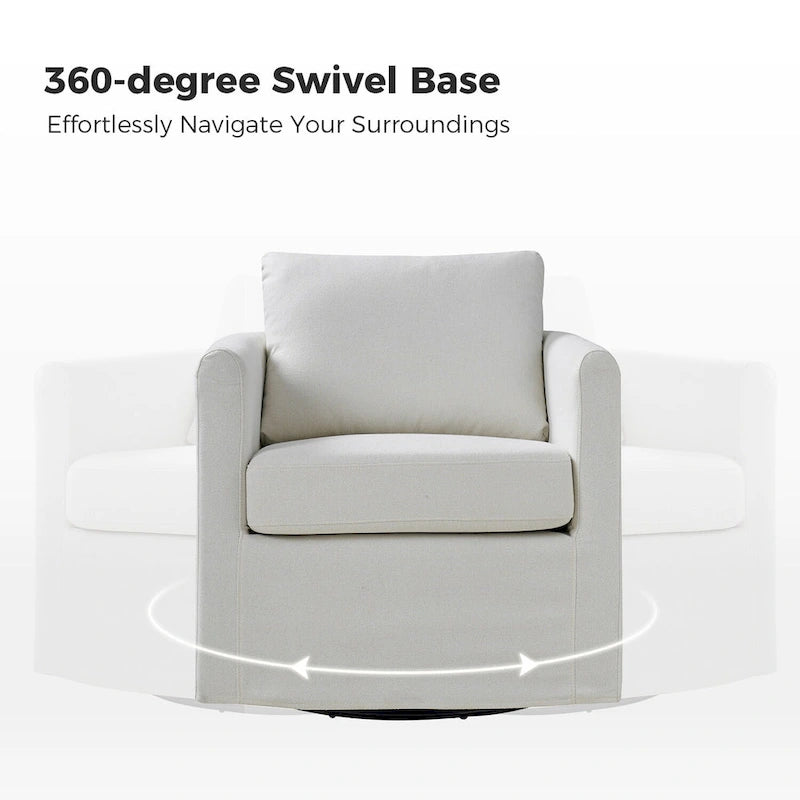 Poltrona girevole a 360 gradi Erkenbald Modern con fodera rimovibile di HULALA HOME