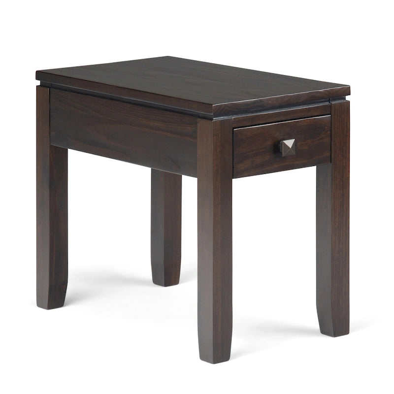 WYNDENHALL Essex Tavolino stretto rettangolare contemporaneo in LEGNO MASSELLO largo 14 pollici - 14 x 24 x 20
