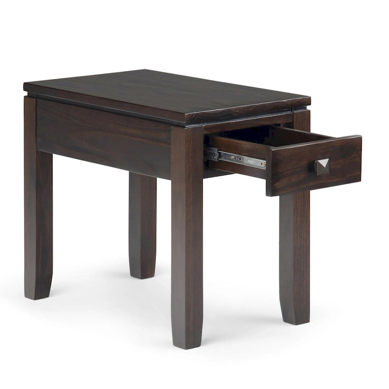 WYNDENHALL Essex Tavolino stretto rettangolare contemporaneo in LEGNO MASSELLO largo 14 pollici - 14 x 24 x 20