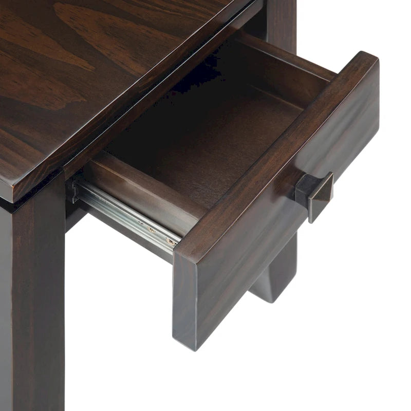 WYNDENHALL Essex Tavolino stretto rettangolare contemporaneo in LEGNO MASSELLO largo 14 pollici - 14 x 24 x 20