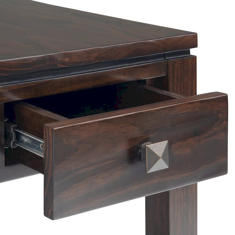 WYNDENHALL Essex Tavolino stretto rettangolare contemporaneo in LEGNO MASSELLO largo 14 pollici - 14 x 24 x 20