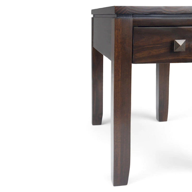 WYNDENHALL Essex Tavolino stretto rettangolare contemporaneo in LEGNO MASSELLO largo 14 pollici - 14 x 24 x 20