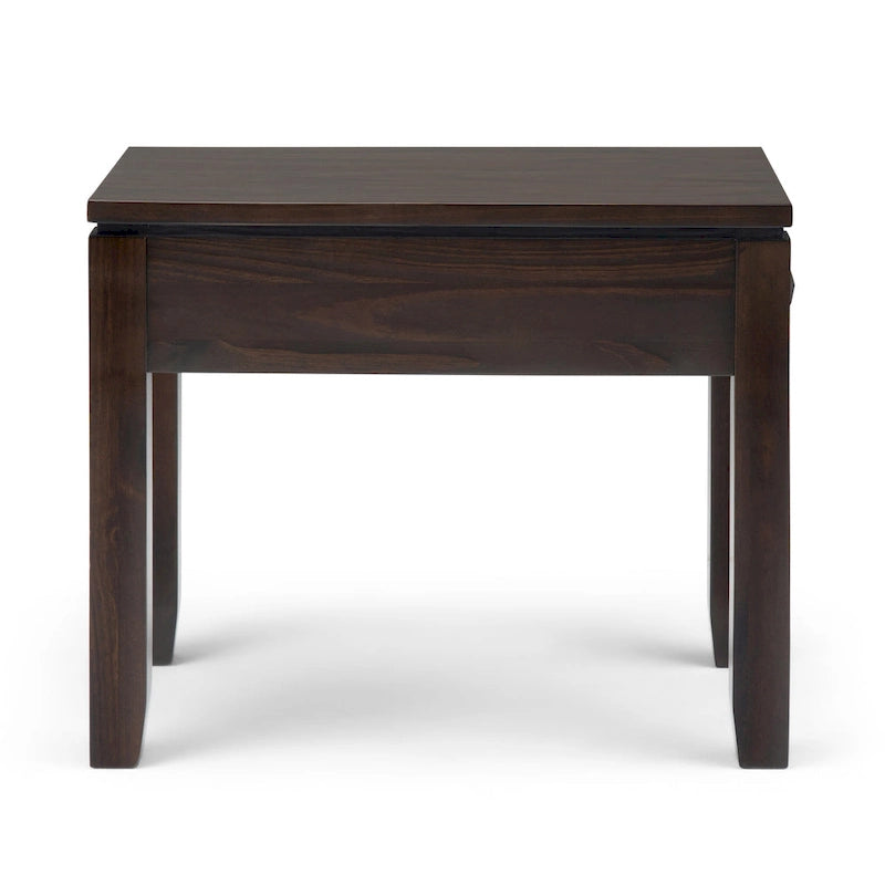 WYNDENHALL Essex Tavolino stretto rettangolare contemporaneo in LEGNO MASSELLO largo 14 pollici - 14 x 24 x 20