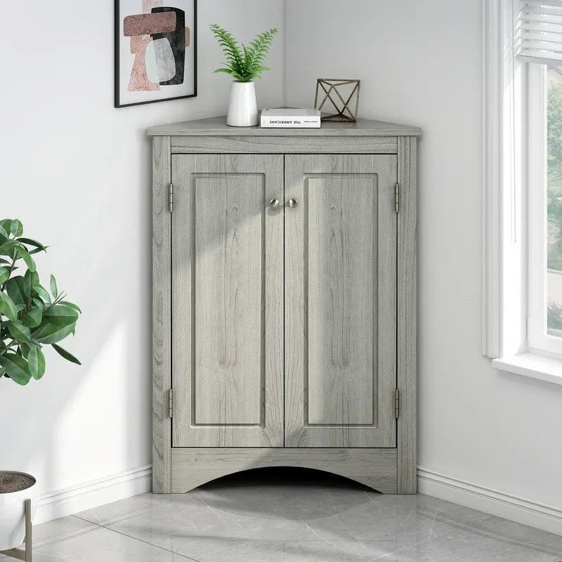 Mobiletto ad angolo per bagno con ripiani regolabili, armadietto da terra indipendente per cucina di casa