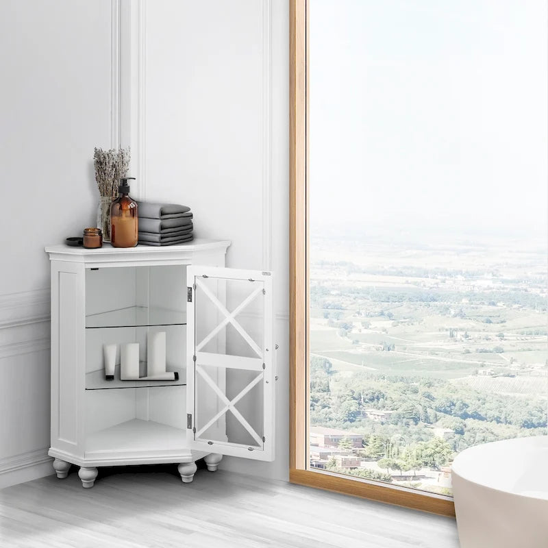 Mobile angolare accentato in legno Teamson Home Blue Ridge