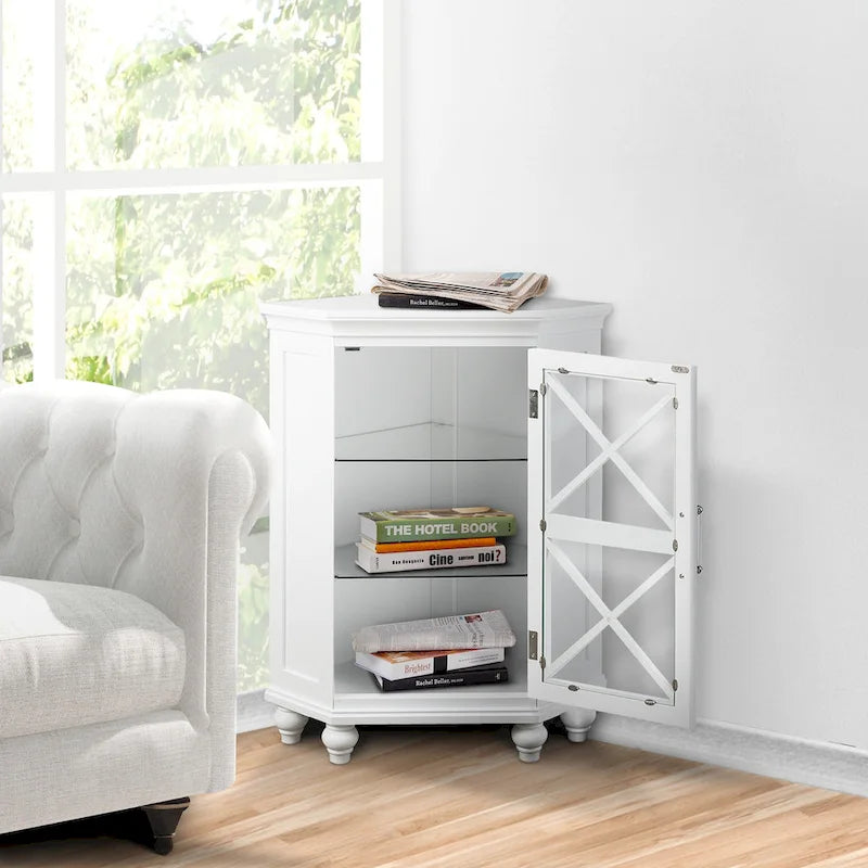 Mobile angolare accentato in legno Teamson Home Blue Ridge