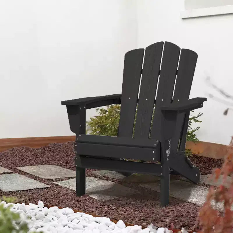 Sedia Adirondack Pieghevole Hyleory per Esterni, Poltrona da Giardino in HDPE