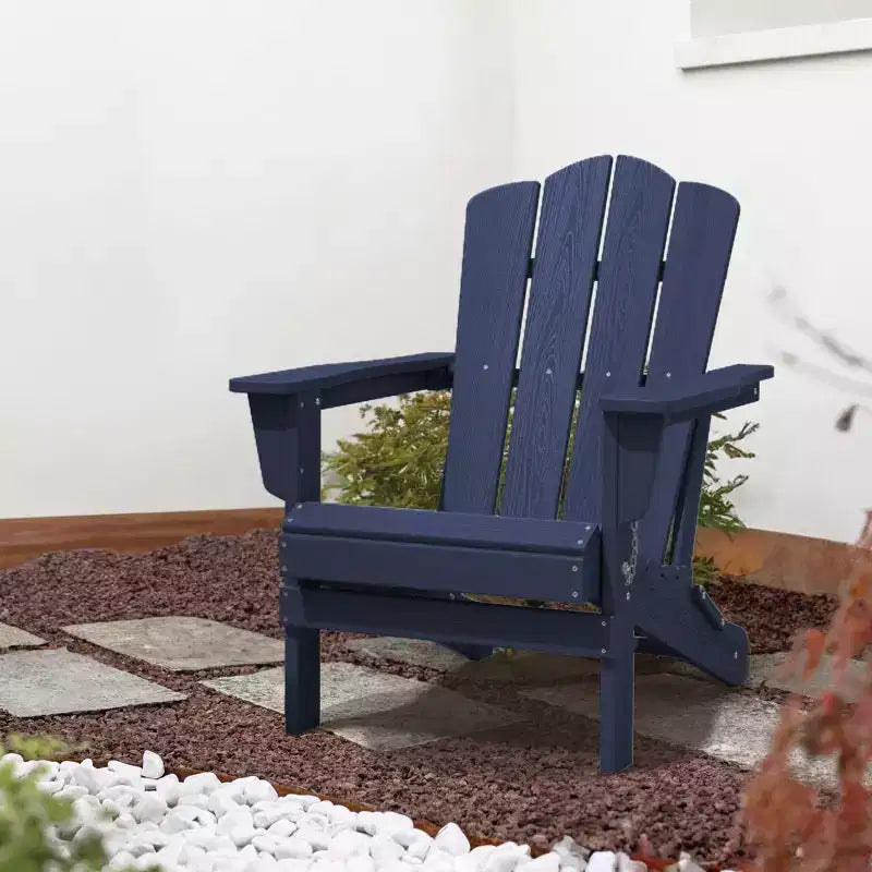 Sedia Adirondack Pieghevole Hyleory per Esterni, Poltrona da Giardino in HDPE