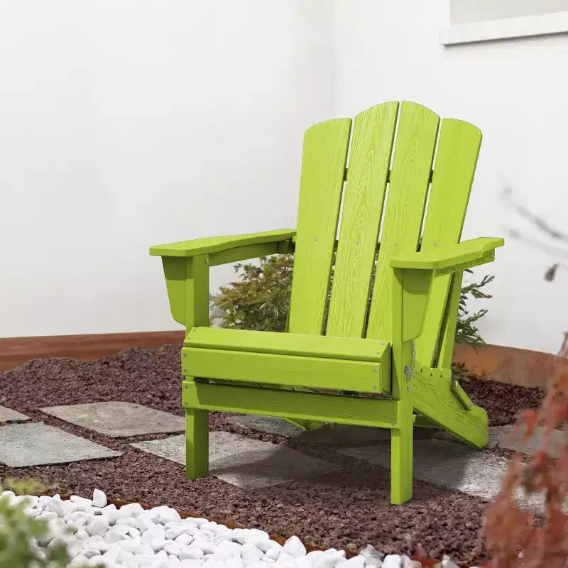Sedia Adirondack Pieghevole Hyleory per Esterni, Poltrona da Giardino in HDPE