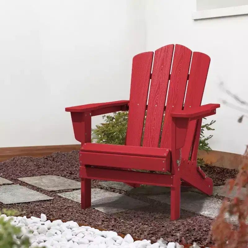 Sedia Adirondack Pieghevole Hyleory per Esterni, Poltrona da Giardino in HDPE